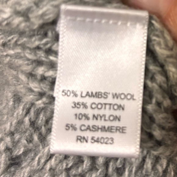 Banana Republic Shawl Neck Open Front Cardigan Sweater Wool Cashmere Cable, L - Picture 3 of 4